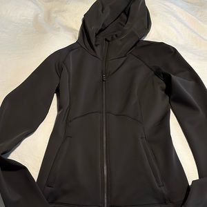 Black full zip cold weather lululemon hooded jacket